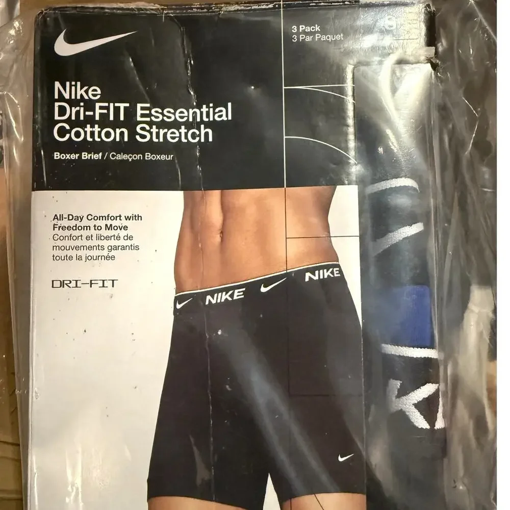 NEW Nike Men’s Micro Boxer Briefs 3-Pack Size Small KE1167-475 Multicolor